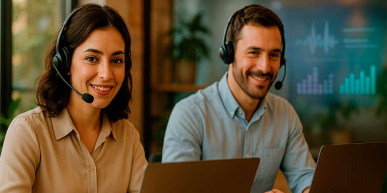 Equipo de soporte en pyme usando centralita virtual con IA